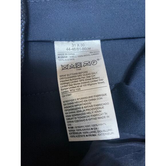 NEW Banana Republic 100% Wool Mens Gray Straight Leg Trousers Dress Pants Sz 31 - Picture 4 of 4